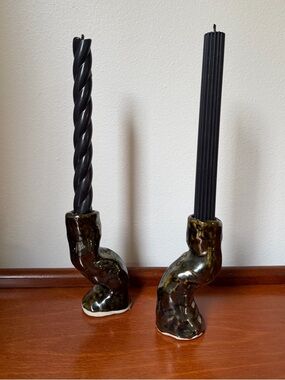 Rachel Saunders Magical Mirrored Candlestick Holder Pair